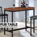 Levede Vintage Industrial Wood Bar Table Kitchen Cafe Office Desk Steel Legs