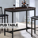 Levede Vintage Rustic Veneer Wood Bar Table Home Kitchen Office Cafe Desk Steel