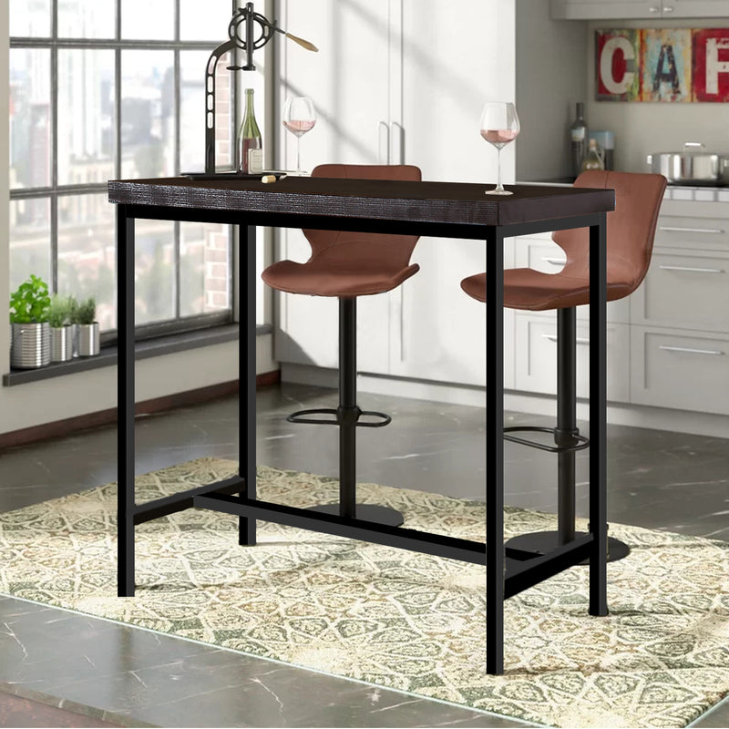 Levede Vintage Rustic Veneer Wood Bar Table Home Kitchen Office Cafe Desk Steel