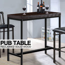 Levede Vintage Rustic Veneer Wood Bar Table Home Kitchen Office Cafe Desk Steel