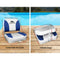 Seamanship Set of 2 Folding Swivel Boat Seats - White & Blue