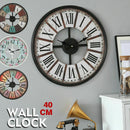 Vintage Chic Wooden Shabby Large Wall Clock Art Round Oversized Digital French