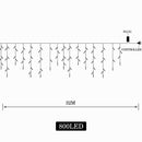 800 LED Curtain Fairy String Lights Wedding Outdoor Xmas Party Lights Warm White