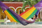 Queen Size Cotton Hammock in Rainbow