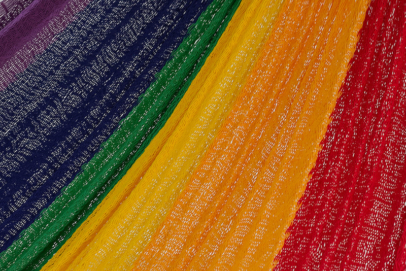 Queen Size Cotton Hammock in Rainbow