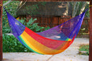 Queen Size Cotton Hammock in Rainbow