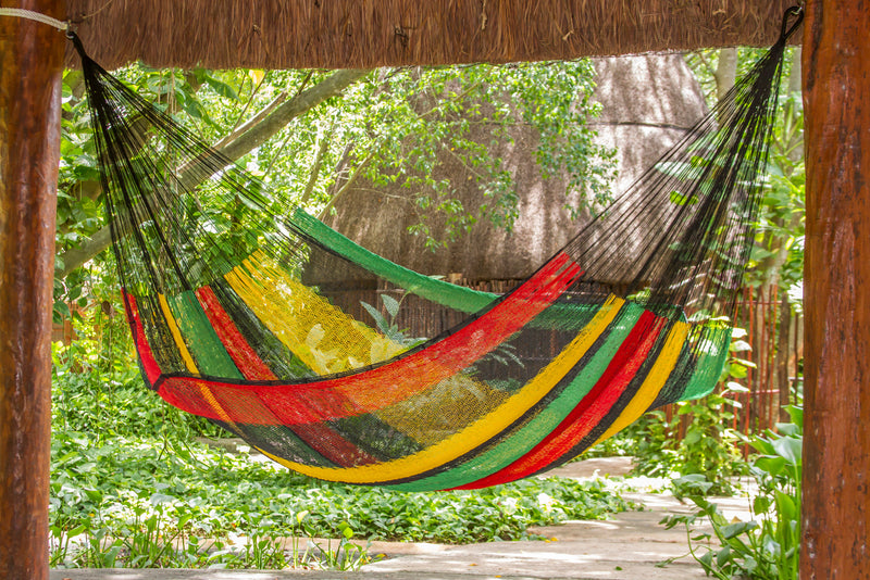 King Size Cotton Hammock in Rasta