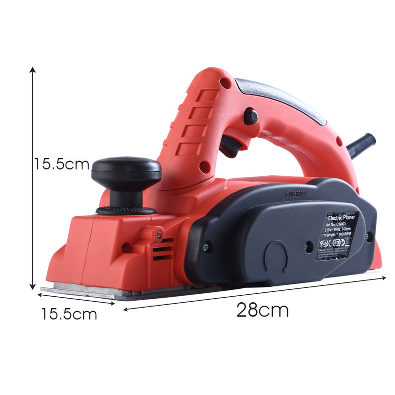 710W Powerful Electric Wood Planer Door Plane Hand Held Woodworking Power Tools