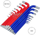 WORKPRO HEX KEY WRENCH SET SAE METRIC LONG ARM WITH BOX 18PCS