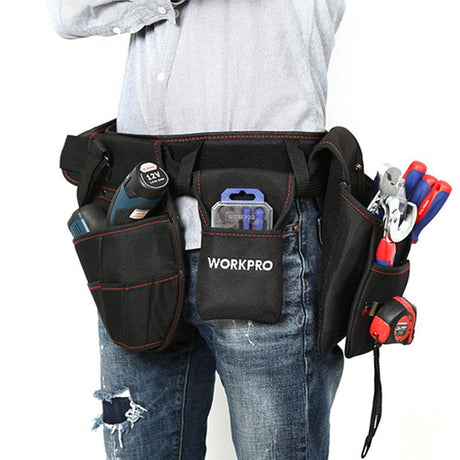 WORKPRO TOOL BAG WITH HOLSTER AND POUCH