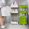 2 Tier Bathroom Laundry Clothes Baskets Bin Hamper Mobile Rack Removable Shelf