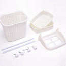 2 Tier Bathroom Laundry Clothes Baskets Bin Hamper Mobile Rack Removable Shelf