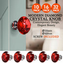10 Pcs 30mm Clear Diamond Shape Glass Door Knob Drawer Cabinet Handle