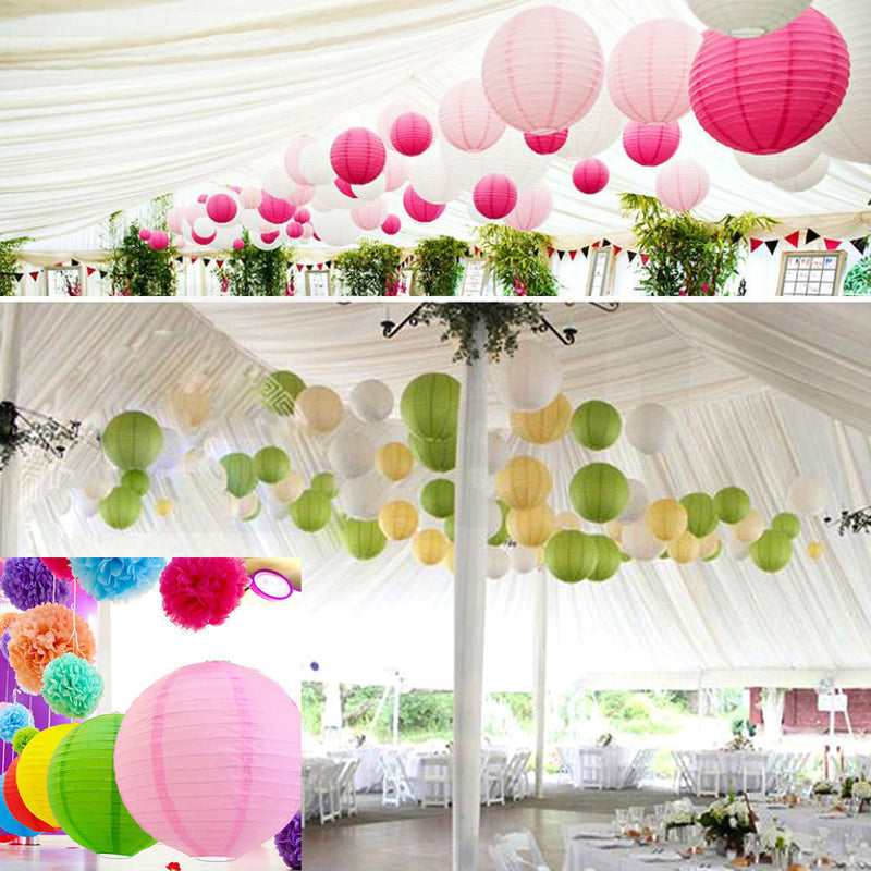 12"" Paper Lanterns for Wedding Party Festival Decoration - Mix and Match Colours