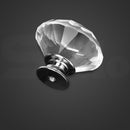10 Pcs 30mm Clear Diamond Shape Glass Door Knob Drawer Cabinet Handle