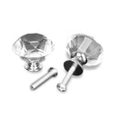 10 Pcs 30mm Clear Diamond Shape Glass Door Knob Drawer Cabinet Handle