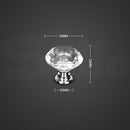 10 Pcs 30mm Clear Diamond Shape Glass Door Knob Drawer Cabinet Handle