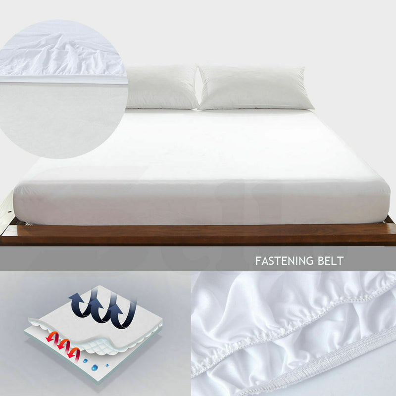 DreamZ Terry Cotton Fully Fitted Waterproof Mattress Protector in King Size
