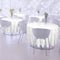 1 Pc 305cm White Round Fitted Tableclothes Hemmed Edges Trestle Event Wedding