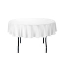 4 Pcs 220cm White Round Fitted Tableclothes Hemmed Edges Trestle Event Wedding