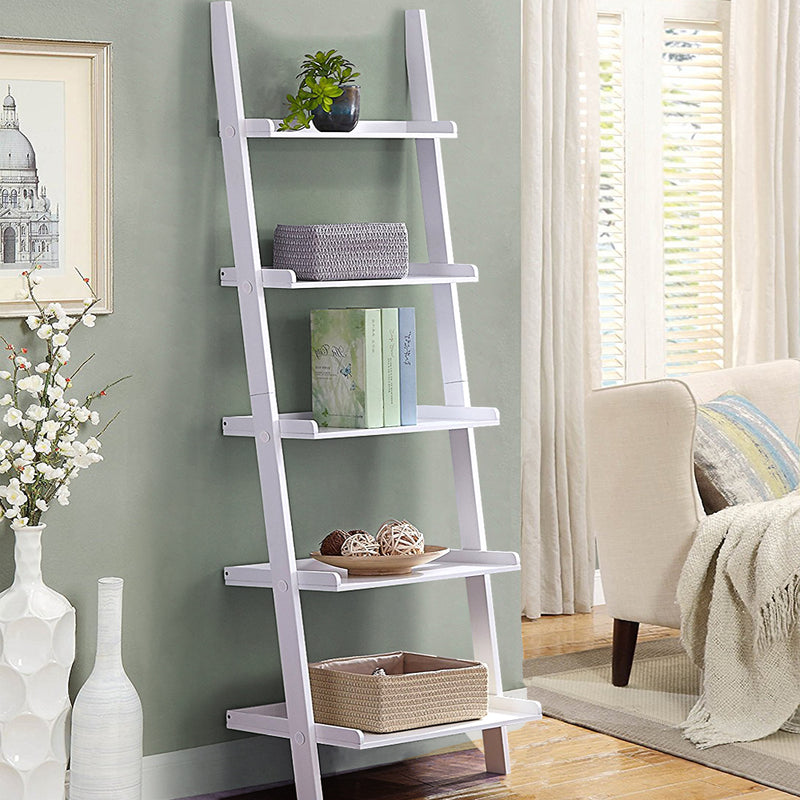 3 Tier Wooden Ladder Shelf Stand Storage Book Shelves Leaning Display Rack