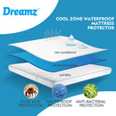 DreamZ Mattress Protector Topper Polyester Cool Cover Waterproof King Single