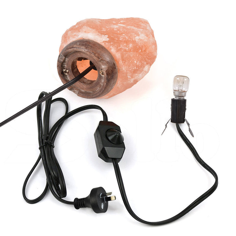 2-3 kg Himalayan Salt Lamp Rock Crystal Natural Light Dimmer Switch Cord Globes