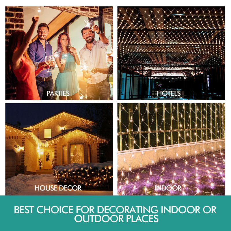 Christmas LED String Fairy Lights Net Mesh Outdoor Decor Xmas Wedding Home Party