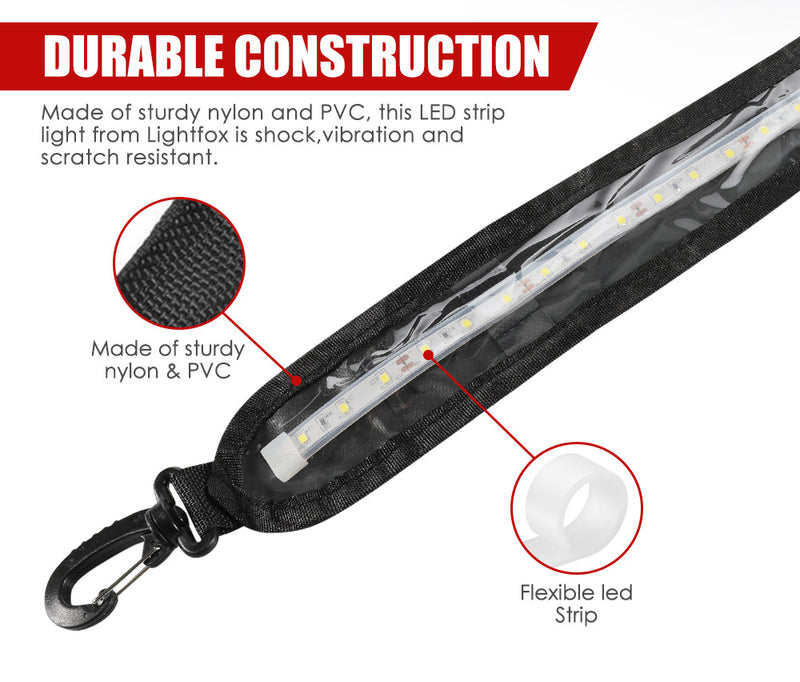 1.3m Flexible Led Camping Light 5050 SMD 12v White Strip Light Bar Waterproof