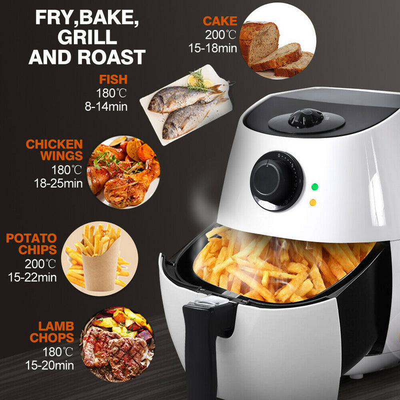 SPECTOR 4L Air Fryer Healthy Cooker Low Oil Rapid Deep Frying Kitchen Oven White