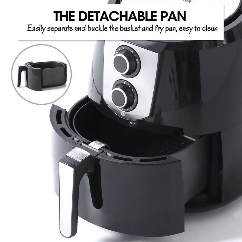 SPECTOR 1800W 7L Air Fryer Healthy Cooker Low Fat Oil Free Kitchen Oven in Black