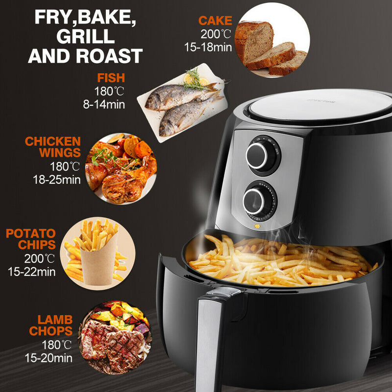 SPECTOR 1800W 7L Air Fryer Healthy Cooker Low Fat Oil Free Kitchen Oven in Black