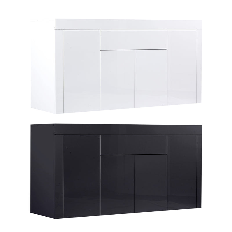 Levede Buffet Sideboard Cabinet High Gloss Storage Modern Doors Cupboard Black