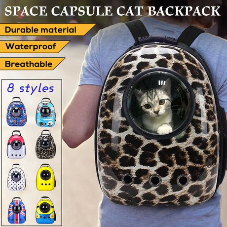 Pet Cat Carrier Bag Backpack Astronaut Space Capsule Puppy Travel Crate Cage