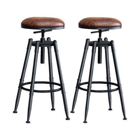 2x Levede Rustic Industrial Bar Stool Kitchen Stool Barstool Swivel Dining Chair