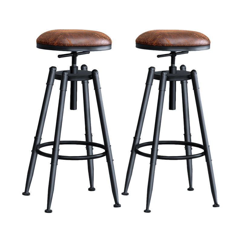2x Levede Rustic Industrial Bar Stool Kitchen Stool Barstool Swivel Dining Chair