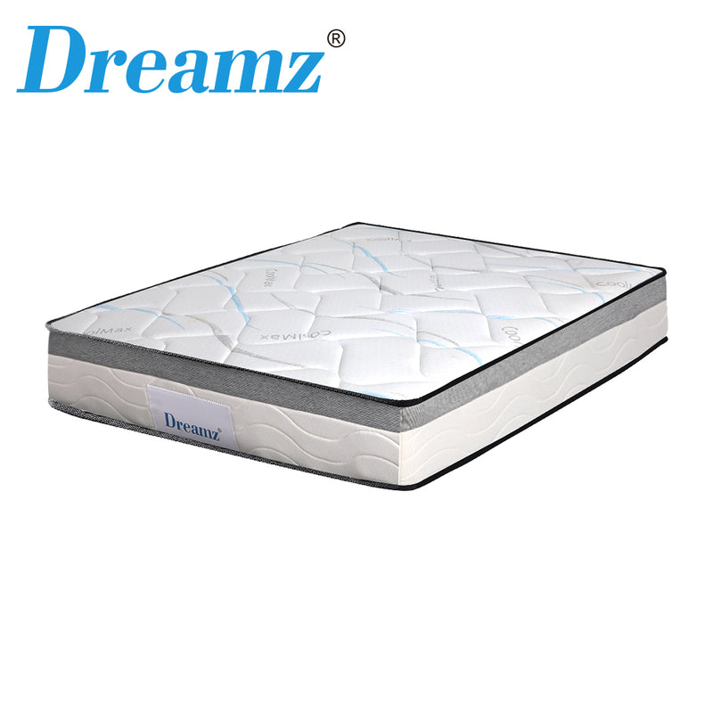 Dreamz Mattress King Size Bed Top Pocket Spring Medium Firm Premium Foam 25CM