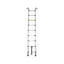 2.6M Telescopic Aluminium Ladder Safety Hooks Extension Extendable Compact Xmas