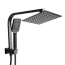Rain Shower Head Set Black Square Brass Taps Mixer Handheld High Pressure 8"