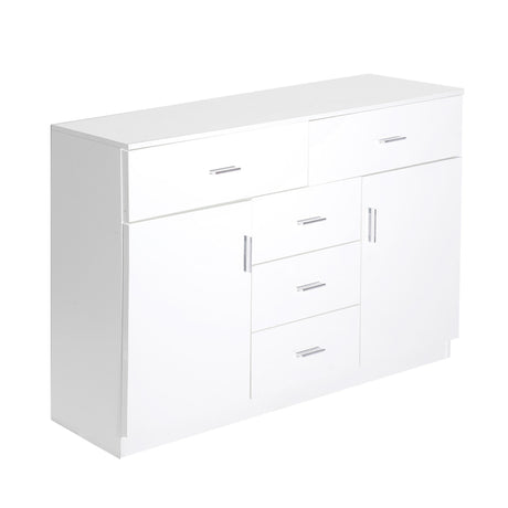 Levede Buffet Sideboard Storage Cabinet Modern High Gloss Cupboard Drawers White