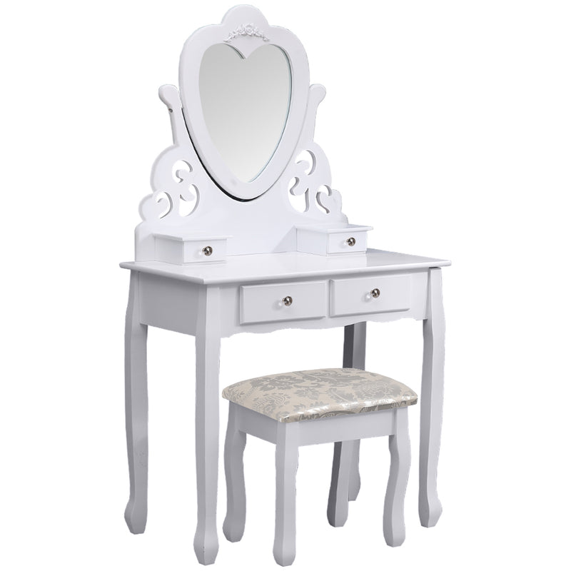 Levede Dressing Table Stool Mirrors Jewellery Cabinet Tables 4 Drawers Organizer