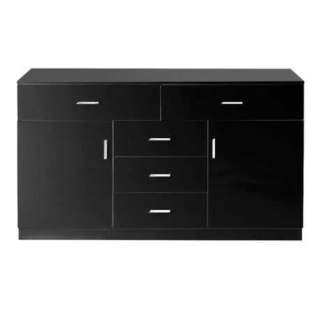 Levede Buffet Sideboard Storage Cabinet Modern High Gloss Cupboard Drawers Black