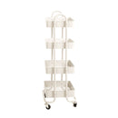 Levede 4 Tiers Kitchen Trolley Cart Steel Storage Rack Shelf Organiser White
