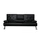 Adjustable Sofa Bed Lounge Futon Couch Leather Beds 3 Seater Cup Holder Recliner Black