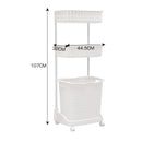 3 Tier Bathroom Laundry Clothes Baskets Bin Hamper Mobile Rack Removable Shelf