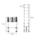 Multipurpose Ladder Telescopic Aluminum One Button Retraction Slow Down 2.6M