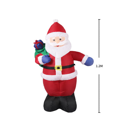 Santaco Inflatable Christmas Decor Sack Santa 1.2M LED Lights Xmas Party