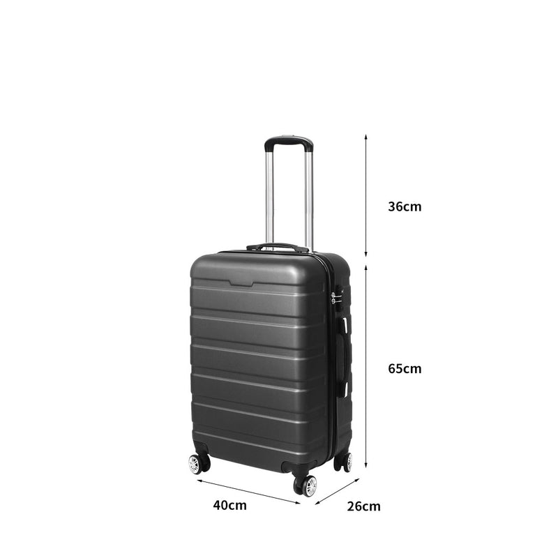 Slimbridge 24" Luggage Suitcase Trolley Travel Packing Lock Hard Shell Dark Grey