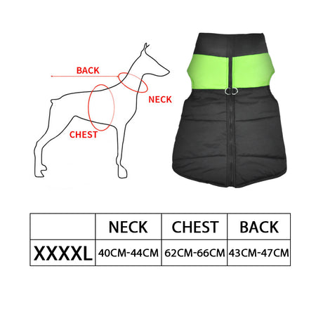 PaWz Dog Winter Jacket Padded  Pet Clothes Windbreaker Vest Coat 4XL Green