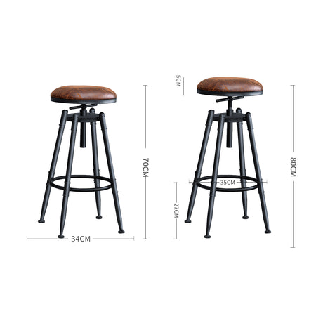 2x Levede Rustic Industrial Bar Stool Kitchen Stool Barstool Swivel Dining Chair